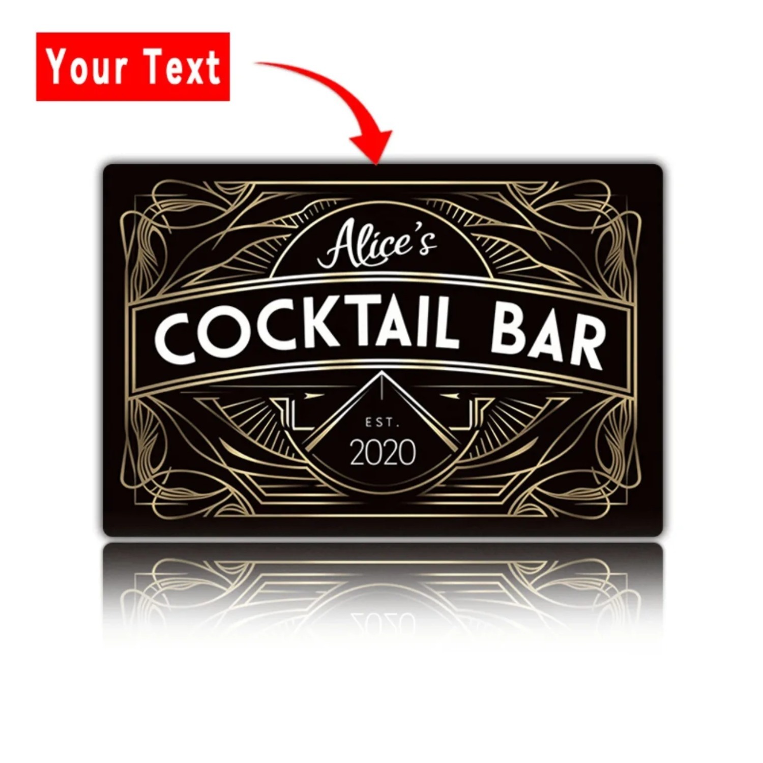 Home Bar Signs - 맞춤형 아르데코 금속 벽 장식 간판,
