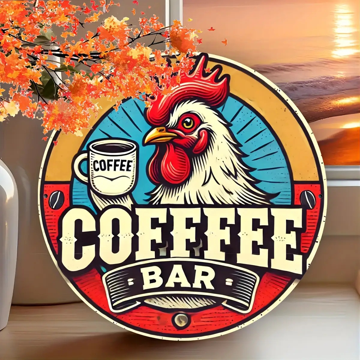 2D 빈티지 알루미늄 간판 |   레트로한 수탉이 커피 - Home Bar And Coffee 리뷰 및 가격